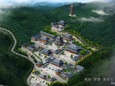 郁南龙王寺古建规划设计布局图